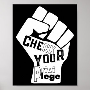 Póster Revisa Tu Lucha Privilegiada Por Igualdad Negro En