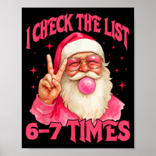 Póster Reviso la lista Humor 67 Meme 6-7 Divertido Seis S