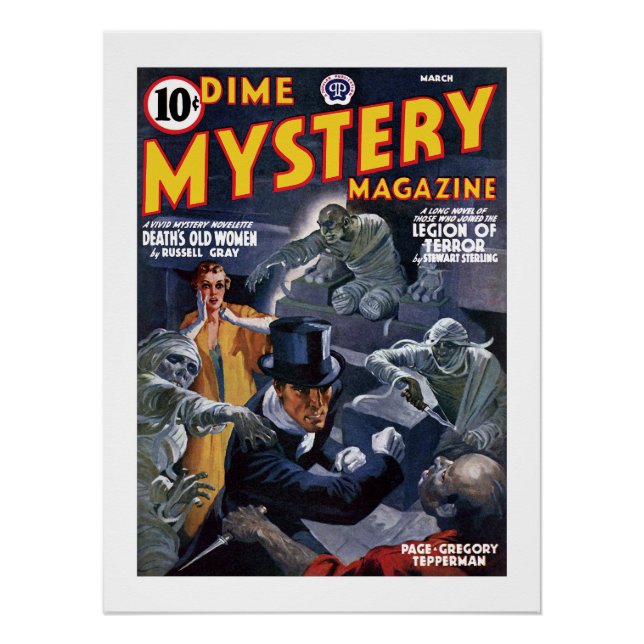 Póster revista Dime Mystery (Mar, 1941) (Anverso)