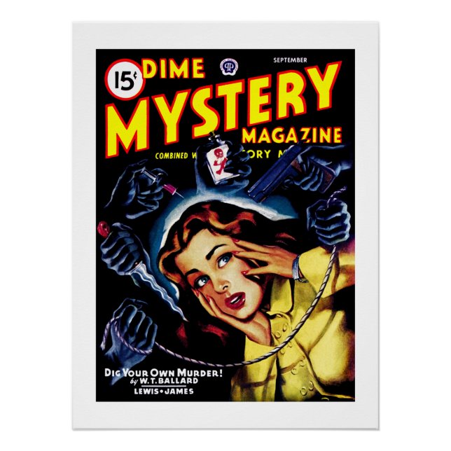 Póster revista Dime Mystery (sep, 1946) (Anverso)