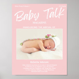 Póster Revista Keepsake Photo Chica Anuncio de nacimiento