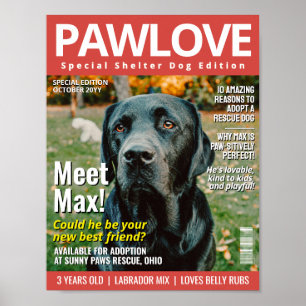 Póster Revista personalizada de adopción de mascotas, por