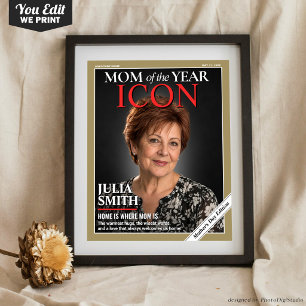 Póster Revista Personalizada del Día de la Madre, Regalo