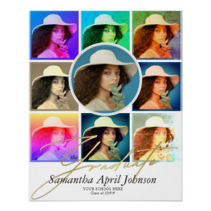 Póster Revista Pop Art Retro Diptych Graduation Photo