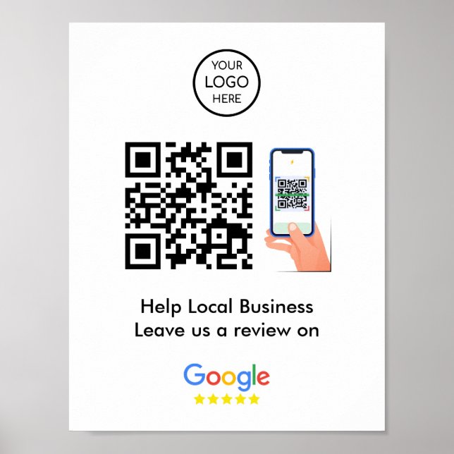 Póster Revistas de Google | Código QR de comentarios empr (Frente)