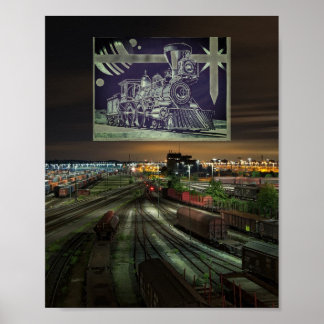 Póster Revolución industrial de noche
