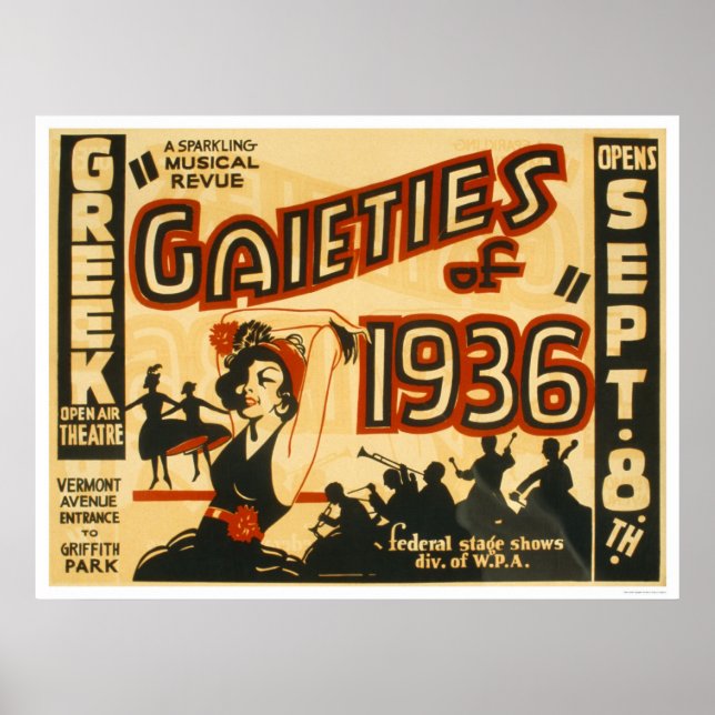 Póster Revue Musical 1936 WPA (Frente)