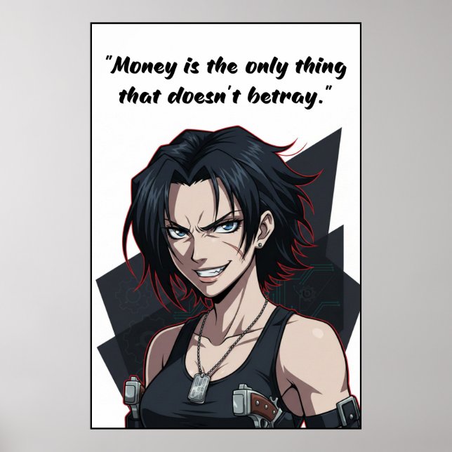 Póster Revy – Black Lagoon Money Quote Motivation Poster (Frente)