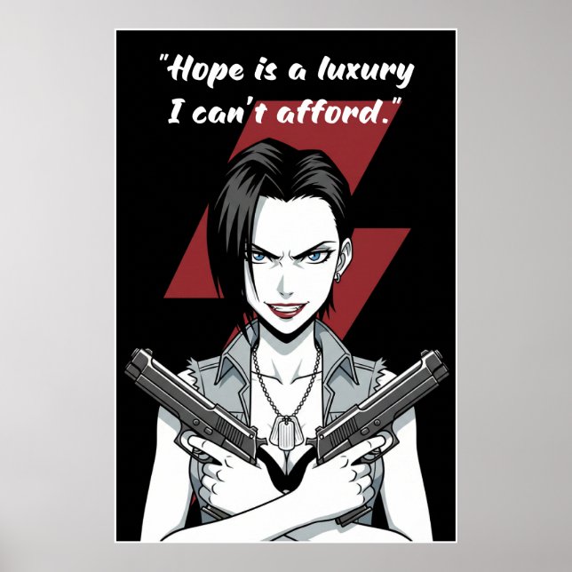Póster Revy – Hope Is a Luxury Quote Poster | Anime Wall (Frente)