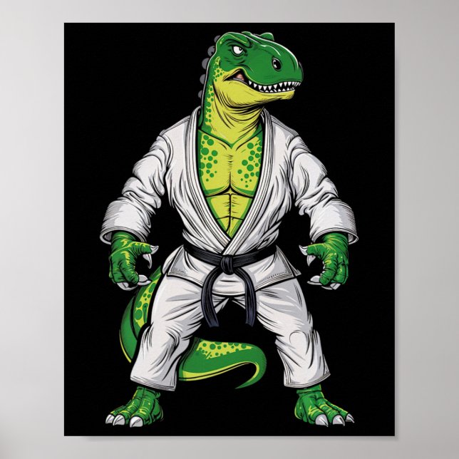 Póster Rex Artes Marciales Dinosaurio Jiu-jitsu Bjj Karat (Frente)
