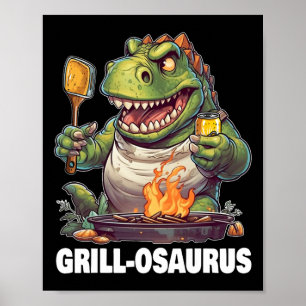 Póster Rex Bbq Dinosaur Funny Fathers Day Grilling
