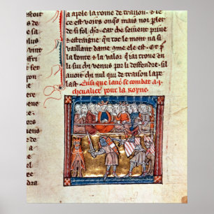 Póster Rey Arturo y Guinevere que miran a