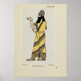Póster Rey Assur-Nasir-Pal Vestimenta Asiriana Antigua 
