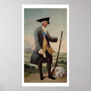 Póster Rey Charles III (1716-88) como Huntsman, 1786/88