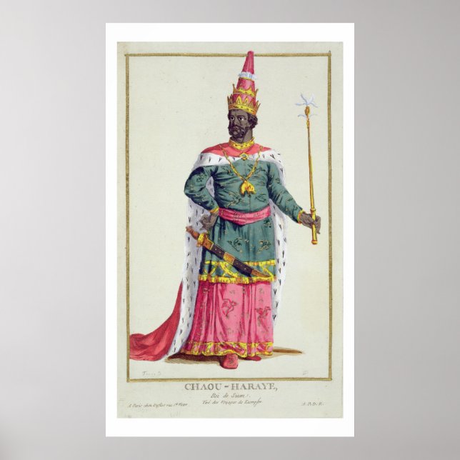 Póster Rey Chau-Haraye de Siam de 'Receuil des Estampe (Frente)