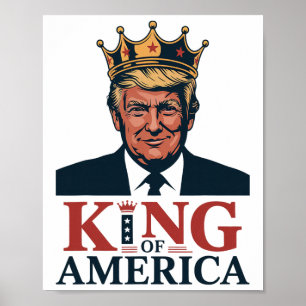 Póster Rey De América Presidente Trump - Divertido Trump 