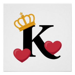 Póster Rey de Corazones Corona Emblema K