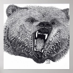 Póster Rey de los Salvajes, poster de oso pardo.