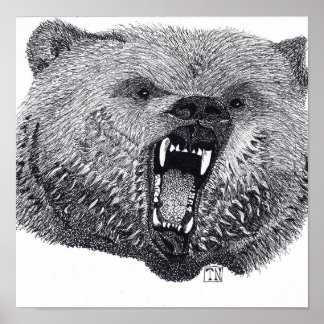 Póster Rey de los Salvajes, poster de oso pardo.