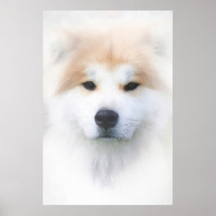 PÓSTER REY DE NIEVE RETRATO DE PERRO ASALADO