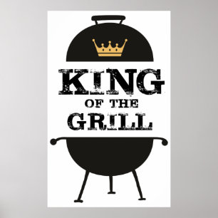 Póster Rey Del Grill, Corona De Oro Negra