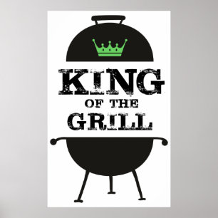 Póster Rey Del Grill, Corona Verde Negra