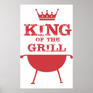 Póster Rey Del Grill, Rojo