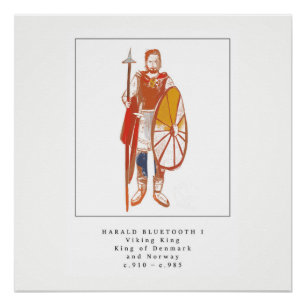 Póster Rey Harald Bluetooth de Viking