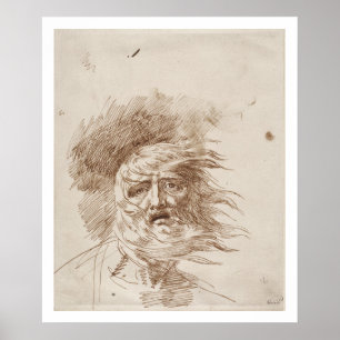 Póster Rey Lear en la tormenta (tinta de la pluma y del
