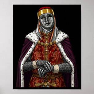 Póster Rey Máscara de Plata Baldwin Iv Máscara Dorada Art