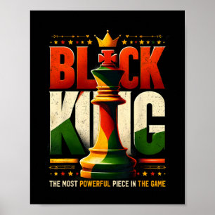 Póster Rey Negro Inspirado Rey Negro Ajedrez Historia Neg