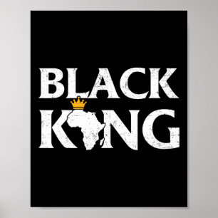 Póster Rey Negro Mapa Africano Orgullo Negro Melanina Niñ