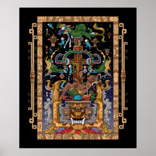 Póster Rey Pakal, astronauta maya
