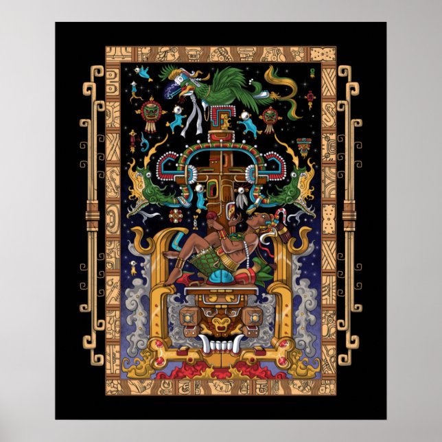 Póster Rey Pakal, astronauta maya (Frente)