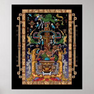 Póster Rey Pakal, astronauta maya