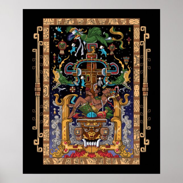 Póster Rey Pakal, astronauta maya (Frente)