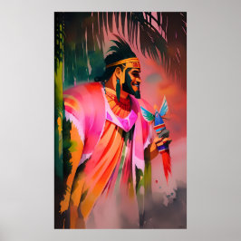 Póster Rey polinesio - Ken Gage Art