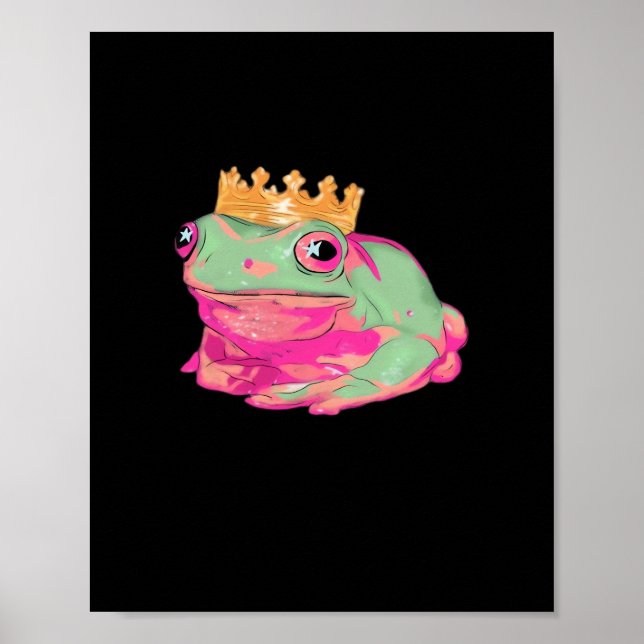 Póster Rey Rana Funky Meme Estilo Clásico (Frente)