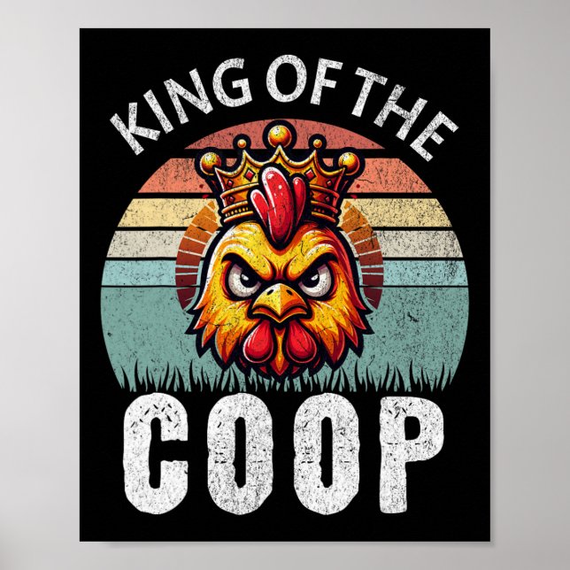 Póster Rey Retro De La Coop Angry Daddy Chicken Padres (Frente)