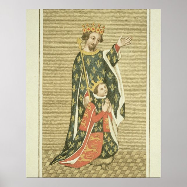 Póster Rey Richard II (1367-1400) con su padre Edward (Frente)