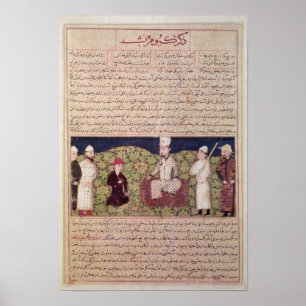 Póster Rey rodeado de cortesanos