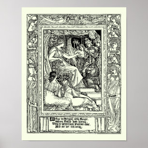 Póster Rey Viejo Arthur por Walter Crane