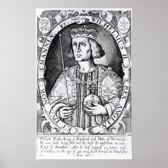 Póster Rey William II de Inglaterra, 1618 (Frente)