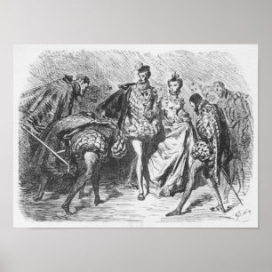 Póster Rey y corte