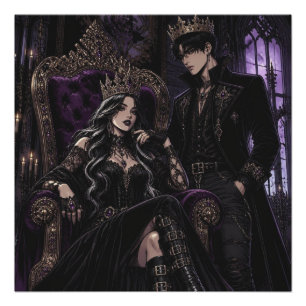 Póster Rey y Reina Góticos Románticos Estética Oscura