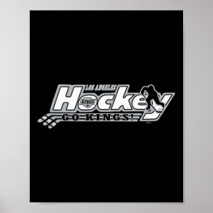 Póster Reyes de Los Ángeles Hockey Negro Licencia Oficial