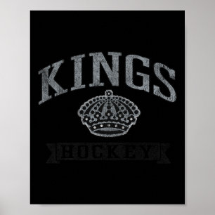 Póster Reyes de Los Ángeles Hockey Vintage Blanco Licenci