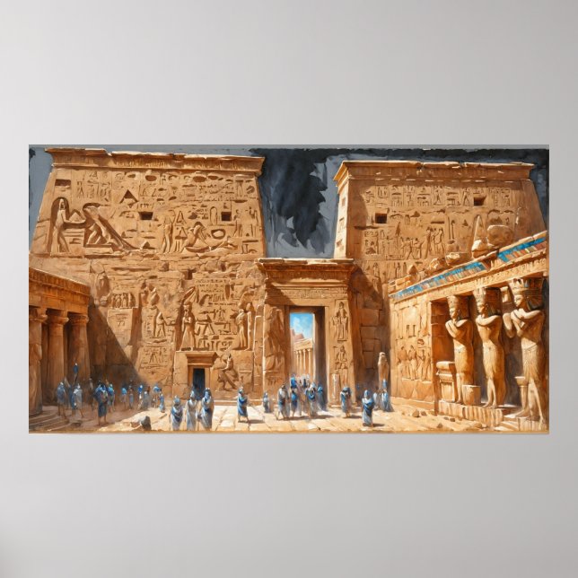 Póster Reyes del antiguo templo de Egipto Dendera (Frente)