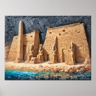 Póster Reyes del antiguo templo de Egipto Dendera
