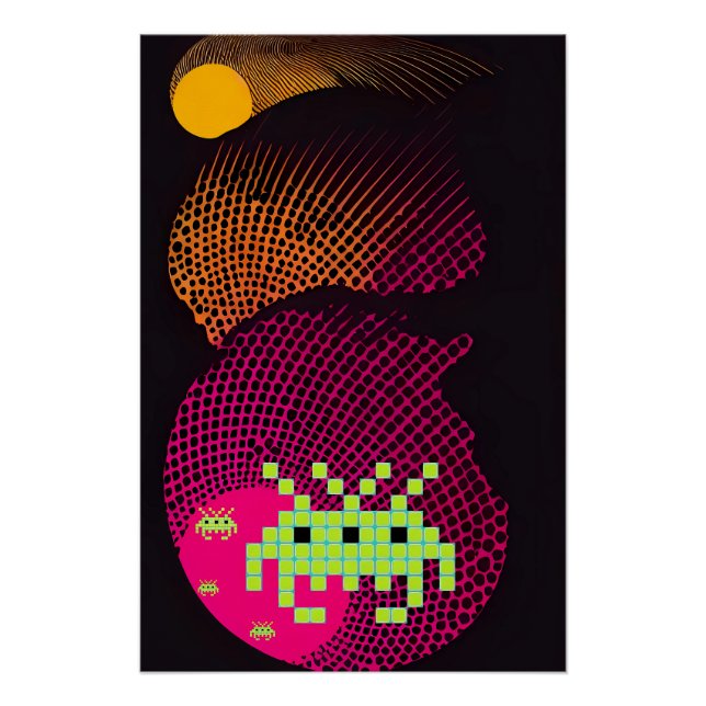 Póster Reyes espaciales invasores (Anverso)